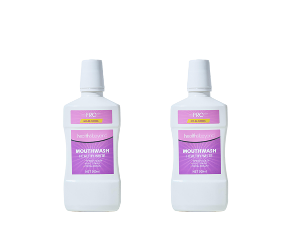 Enjuague bucal blanco saludable