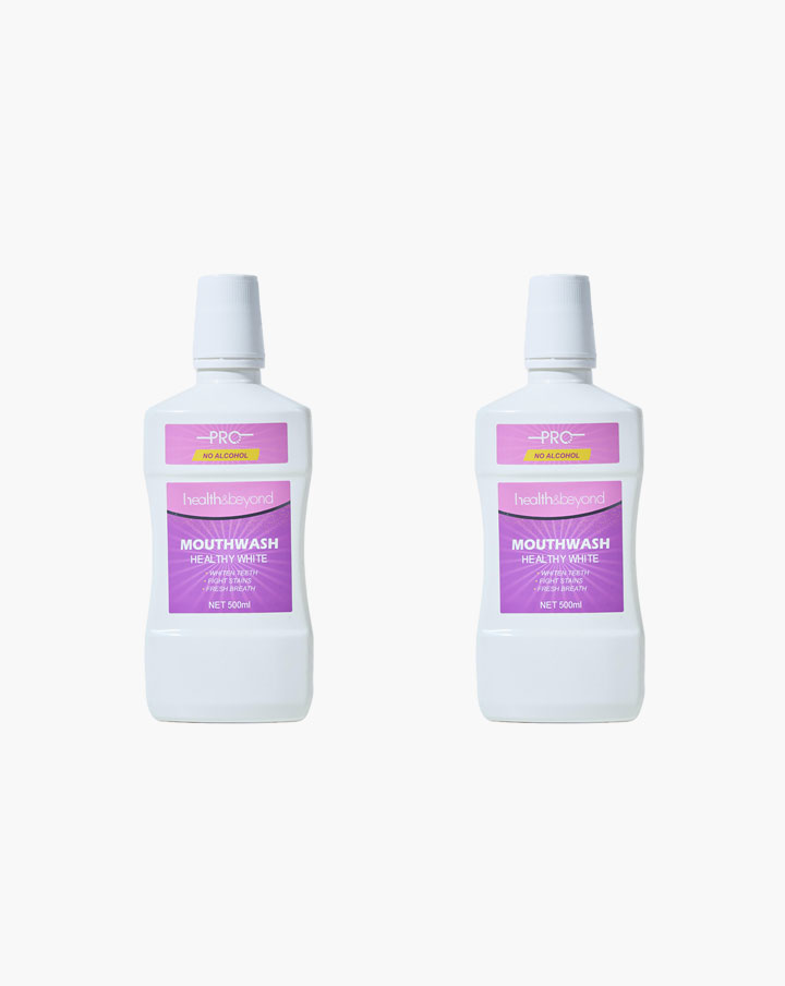 Enjuague bucal blanco saludable